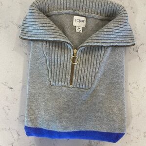 J. crew multi-color sweater with high collar and zipper